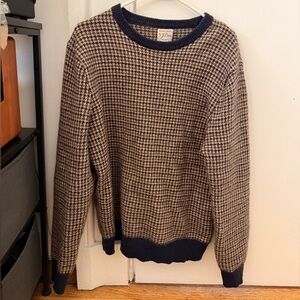 Men's J.Crew Merino Sweater - Navy and Brown